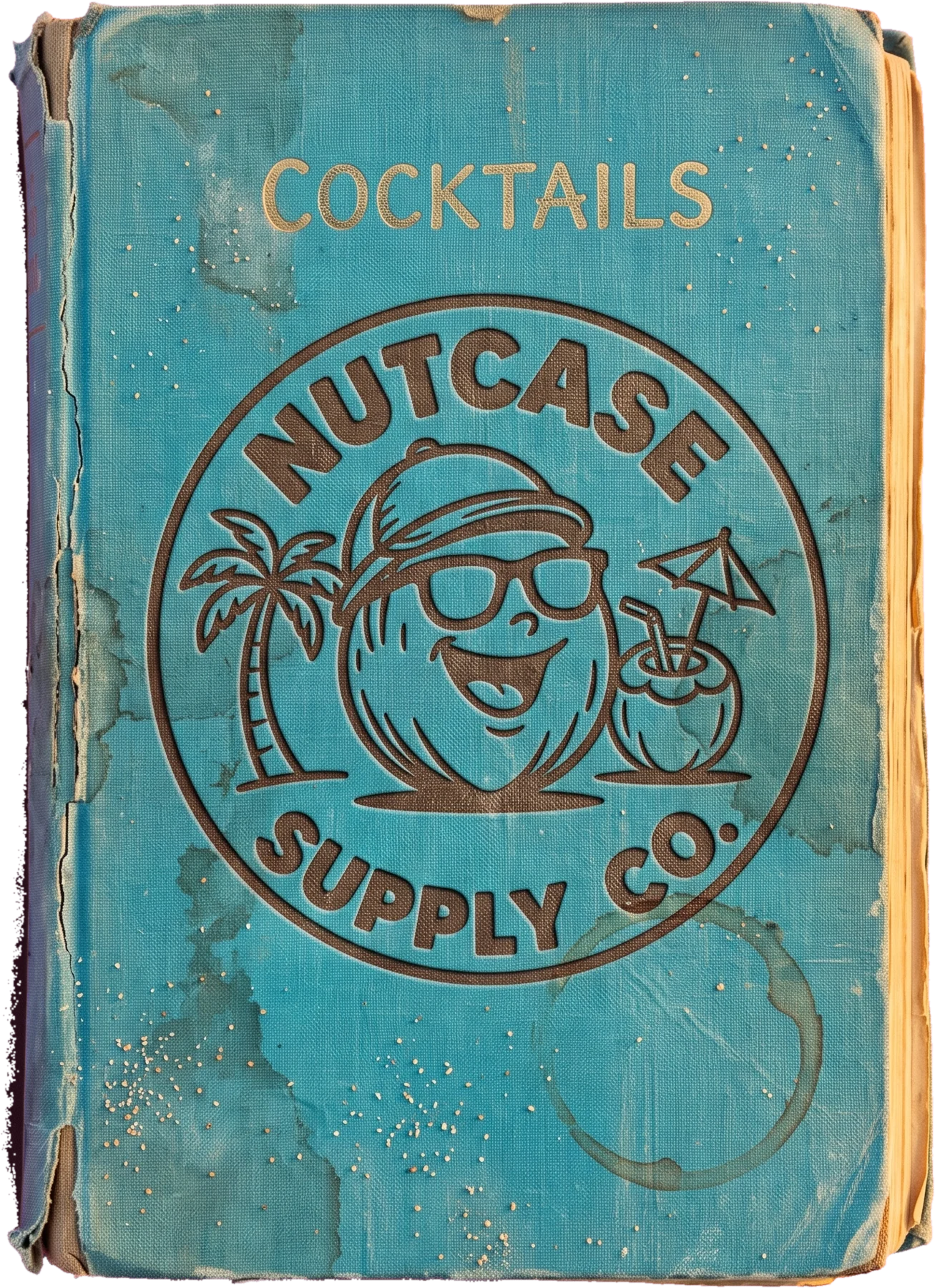 Battered turquoise Nutcase cocktail book