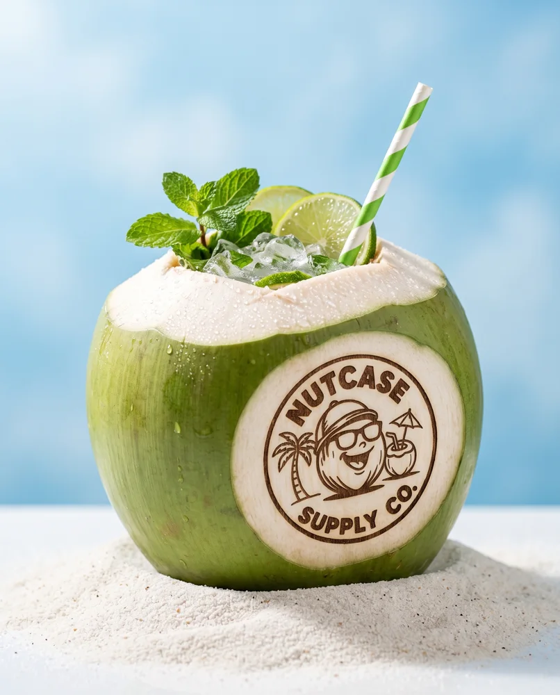 Coconut Mojito served in a Nutcase coconut
